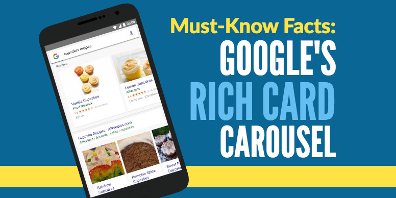 cell phone showing Google's rich card carousel